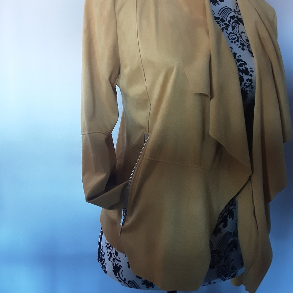 BAGATELLE FAUX SUEDE DRAPED JACKET M - Picture 2 of 5